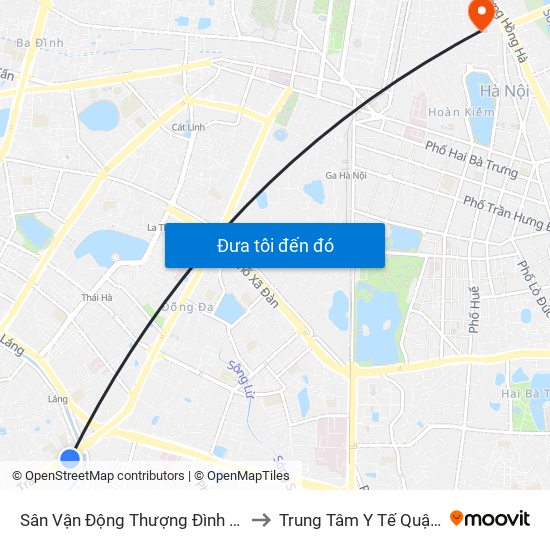 Sân Vận Động Thượng Đình - 129 Nguyễn Trãi to Trung Tâm Y Tế Quận Hoàn Kiếm map