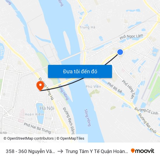 358 - 360 Nguyễn Văn Cừ to Trung Tâm Y Tế Quận Hoàn Kiếm map