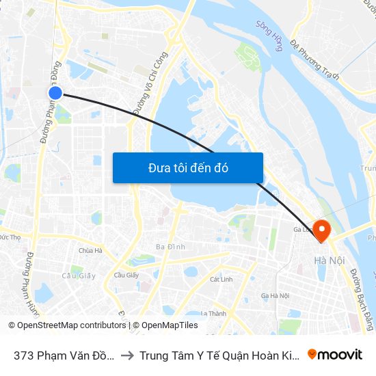 373 Phạm Văn Đồng to Trung Tâm Y Tế Quận Hoàn Kiếm map
