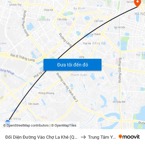 Đối Diện Đường Vào Chợ La Khê (Qua Ga Metro La Khê) - 405 Quang Trung (Hà Đông) to Trung Tâm Y Tế Quận Hoàn Kiếm map