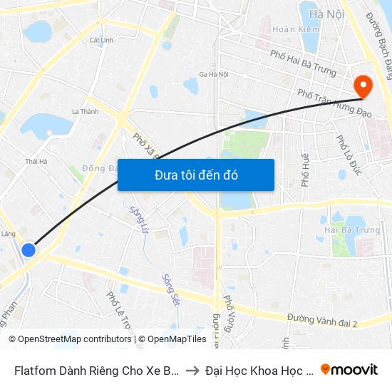 Flatfom Dành Riêng Cho Xe Buýt Trước Nhà 45 Đường Láng to Đại Học Khoa Học Tự Nhiên - Khoa Hoá map