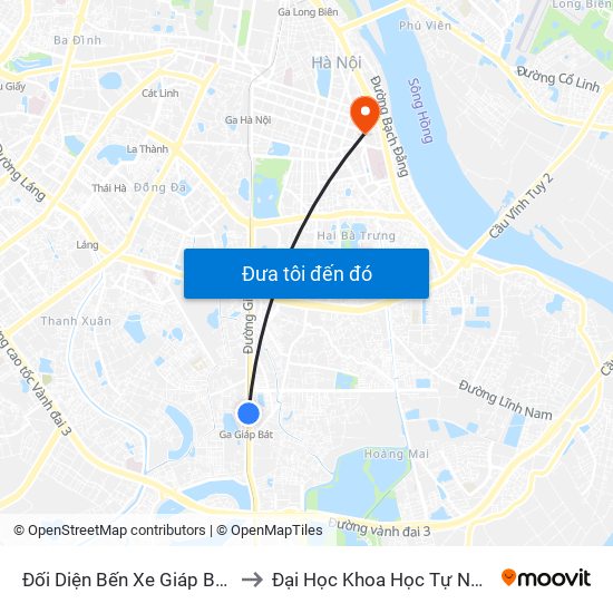 Đối Diện Bến Xe Giáp Bát - Giải Phóng to Đại Học Khoa Học Tự Nhiên - Khoa Hoá map