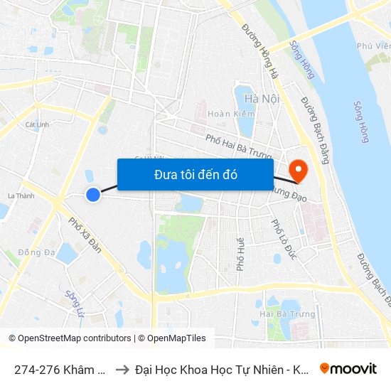 274-276 Khâm Thiên to Đại Học Khoa Học Tự Nhiên - Khoa Hoá map