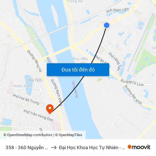 358 - 360 Nguyễn Văn Cừ to Đại Học Khoa Học Tự Nhiên - Khoa Hoá map