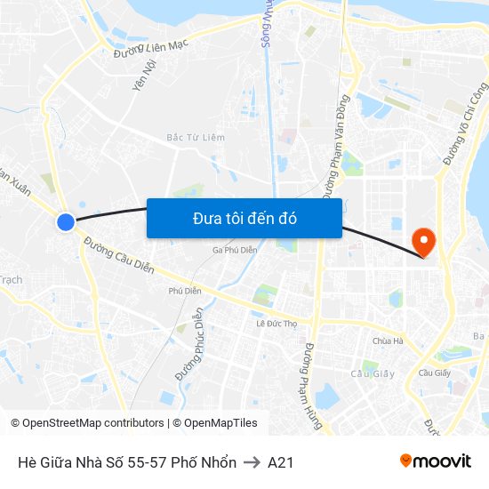 Hè Giữa Nhà Số 55-57 Phố Nhổn to A21 map