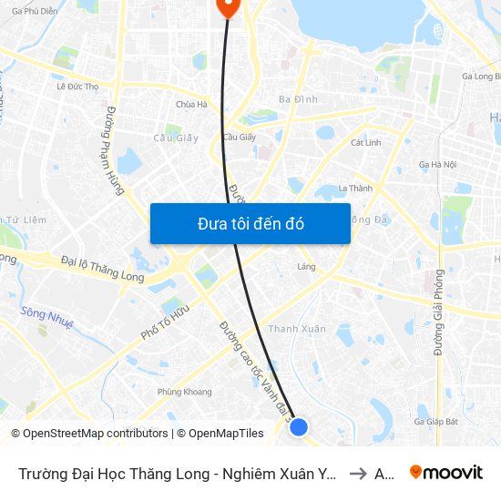Trường Đại Học Thăng Long - Nghiêm Xuân Yêm to A21 map
