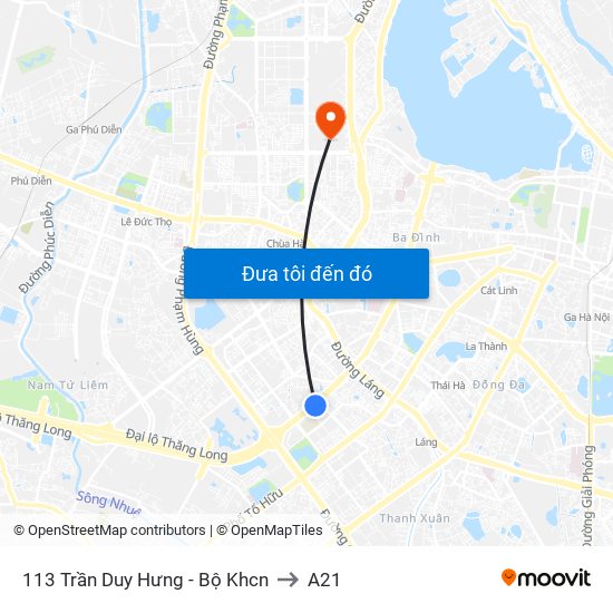 113 Trần Duy Hưng - Bộ Khcn to A21 map
