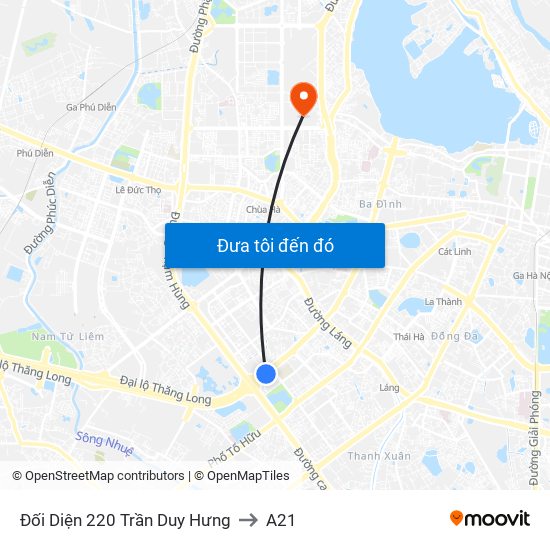Đối Diện 220 Trần Duy Hưng to A21 map