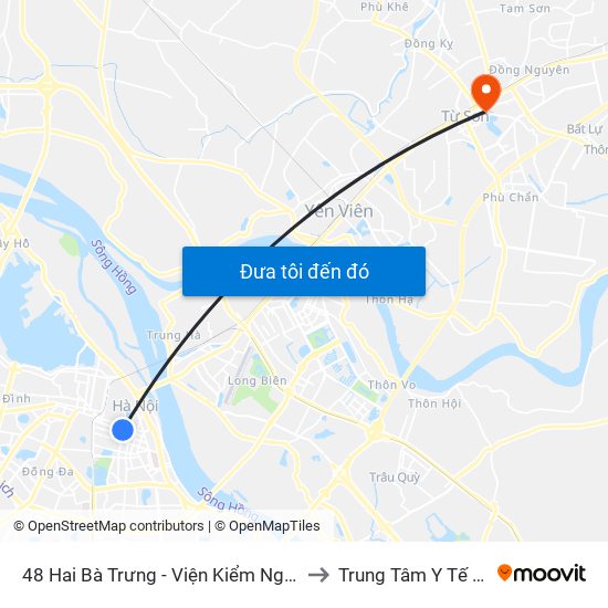 48 Hai Bà Trưng - Viện Kiểm Nghiệm Thuốc Trung Ương to Trung Tâm Y Tế Thị Xã Từ Sơn map