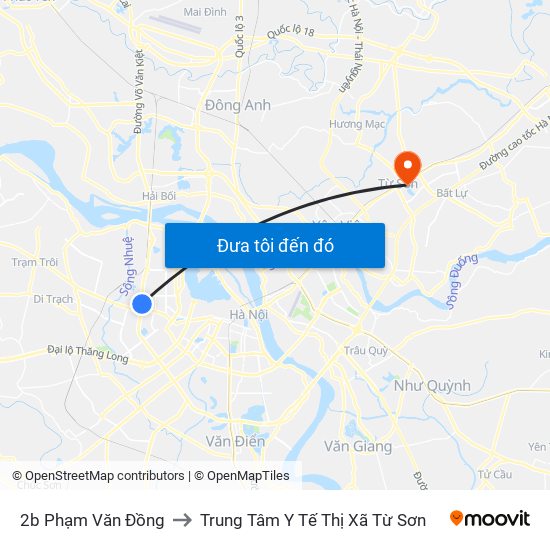 2b Phạm Văn Đồng to Trung Tâm Y Tế Thị Xã Từ Sơn map