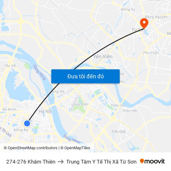 274-276 Khâm Thiên to Trung Tâm Y Tế Thị Xã Từ Sơn map