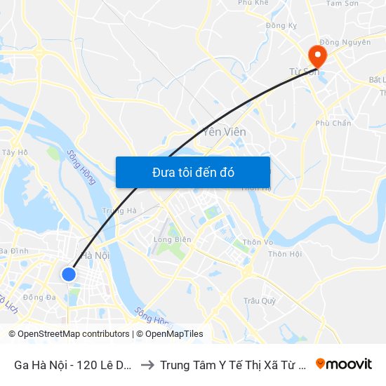 Ga Hà Nội - 120 Lê Duẩn to Trung Tâm Y Tế Thị Xã Từ Sơn map