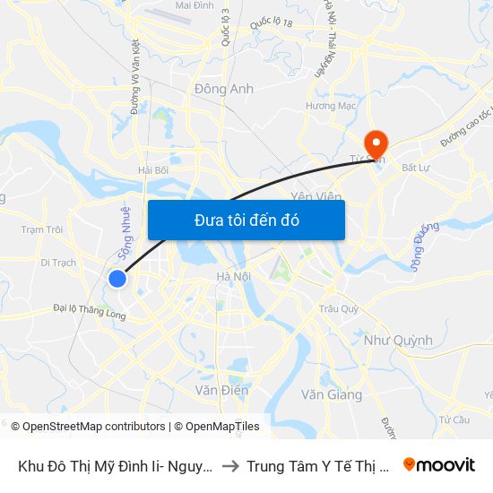 Khu Đô Thị Mỹ Đình Ii- Nguyễn Cơ Thạch to Trung Tâm Y Tế Thị Xã Từ Sơn map