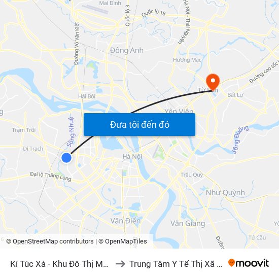 Kí Túc Xá - Khu Đô Thị Mỹ Đình II to Trung Tâm Y Tế Thị Xã Từ Sơn map