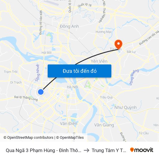 Qua Ngã 3 Phạm Hùng - Đình Thôn (Hướng Đi Phạm Văn Đồng) to Trung Tâm Y Tế Thị Xã Từ Sơn map