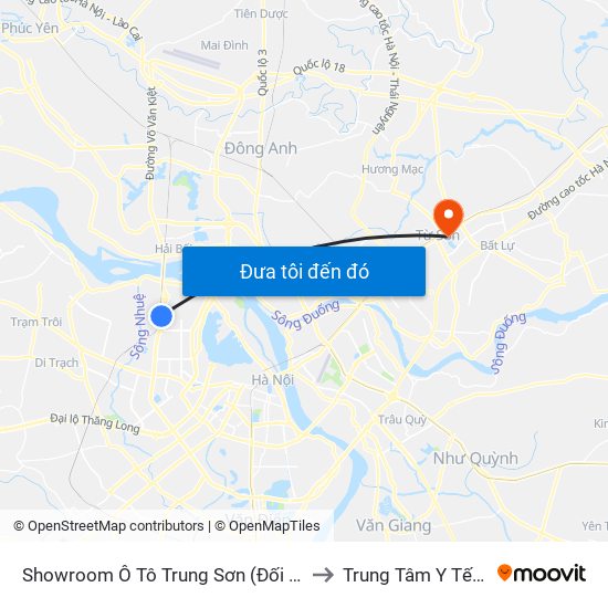 Showroom Ô Tô Trung Sơn (Đối Diện 315 Phạm Văn Đồng) to Trung Tâm Y Tế Thị Xã Từ Sơn map