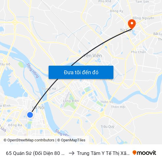 65 Quán Sứ (Đối Diện 80 Quán Sứ) to Trung Tâm Y Tế Thị Xã Từ Sơn map