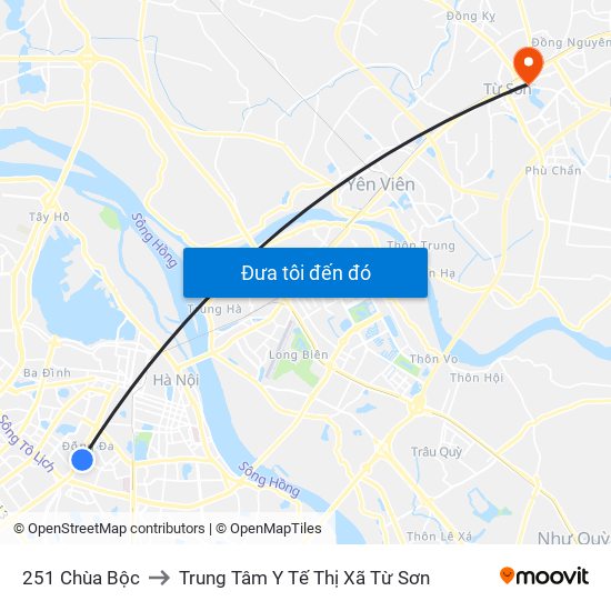 251 Chùa Bộc to Trung Tâm Y Tế Thị Xã Từ Sơn map