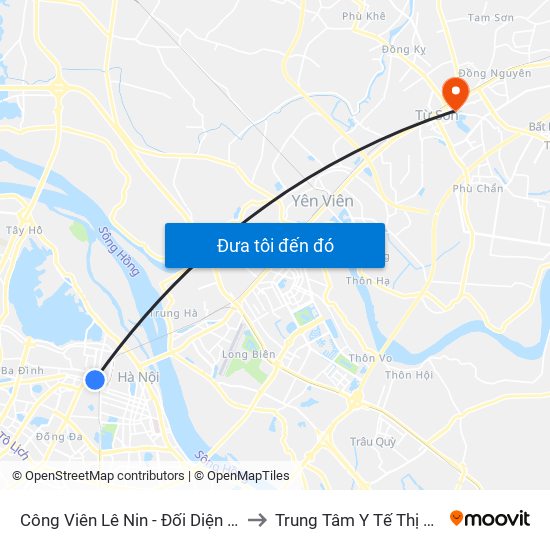 Công Viên Lê Nin - Đối Diện 35 Trần Phú to Trung Tâm Y Tế Thị Xã Từ Sơn map