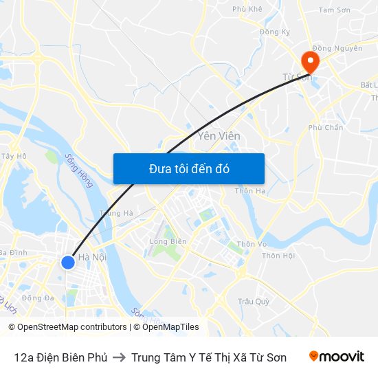 12a Điện Biên Phủ to Trung Tâm Y Tế Thị Xã Từ Sơn map