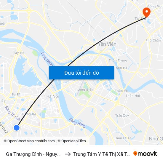 Ga Thượng Đình - Nguyễn Trãi to Trung Tâm Y Tế Thị Xã Từ Sơn map