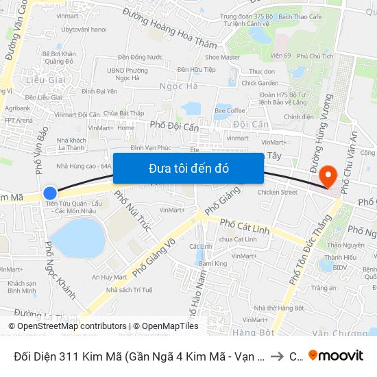 Đối Diện 311 Kim Mã (Gần Ngã 4 Kim Mã - Vạn Bảo) to C2 map