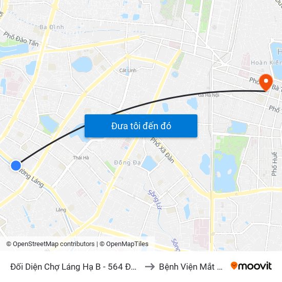 Đối Diện Chợ Láng Hạ B - 564 Đường Láng to Bệnh Viện Mắt Hà Nội map