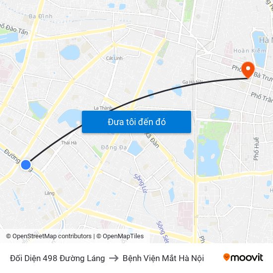 Đối Diện 498 Đường Láng to Bệnh Viện Mắt Hà Nội map