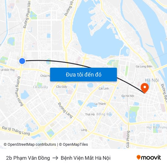 2b Phạm Văn Đồng to Bệnh Viện Mắt Hà Nội map
