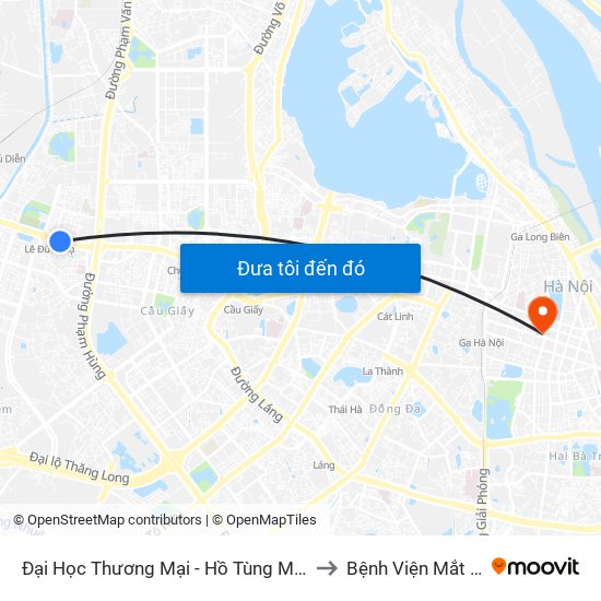 Đại Học Thương Mại - Hồ Tùng Mậu (Cột Sau) to Bệnh Viện Mắt Hà Nội map