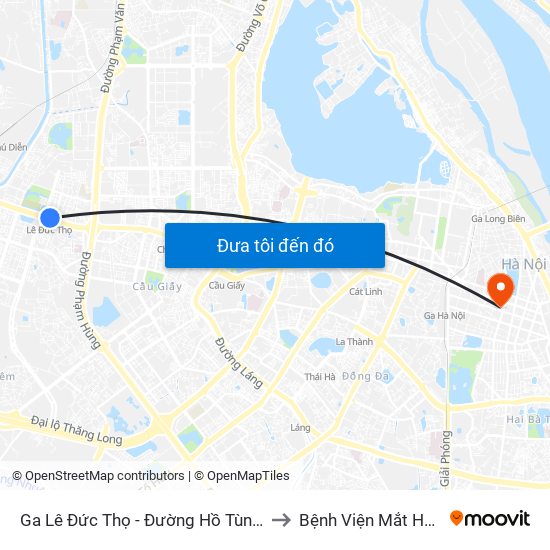 Ga Lê Đức Thọ - Đường Hồ Tùng Mậu to Bệnh Viện Mắt Hà Nội map