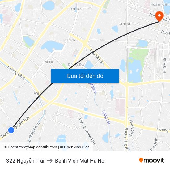 322 Nguyễn Trãi to Bệnh Viện Mắt Hà Nội map