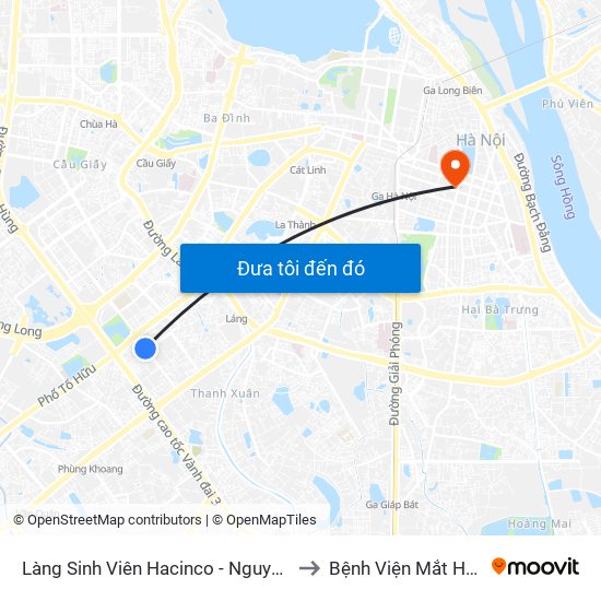Làng Sinh Viên Hacinco - Nguyễn Tuân to Bệnh Viện Mắt Hà Nội map