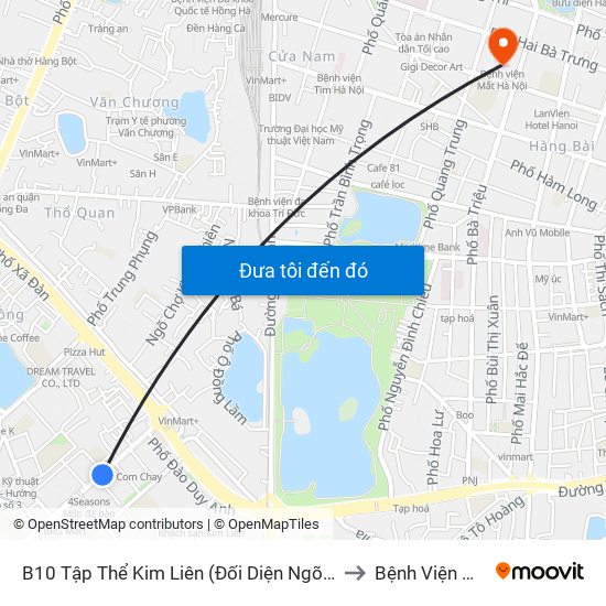 B10 Tập Thể Kim Liên (Đối Diện Ngõ 46b Phạm Ngọc Thạch) to Bệnh Viện Mắt Hà Nội map