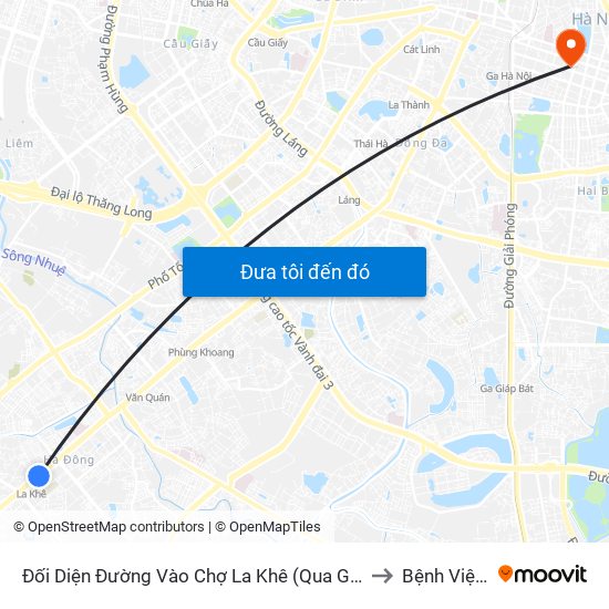 Đối Diện Đường Vào Chợ La Khê (Qua Ga Metro La Khê) - 405 Quang Trung (Hà Đông) to Bệnh Viện Mắt Hà Nội map