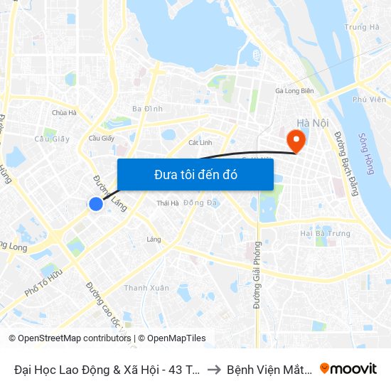 Đại Học Lao Động & Xã Hội - 43 Trần Duy Hưng to Bệnh Viện Mắt Hà Nội map