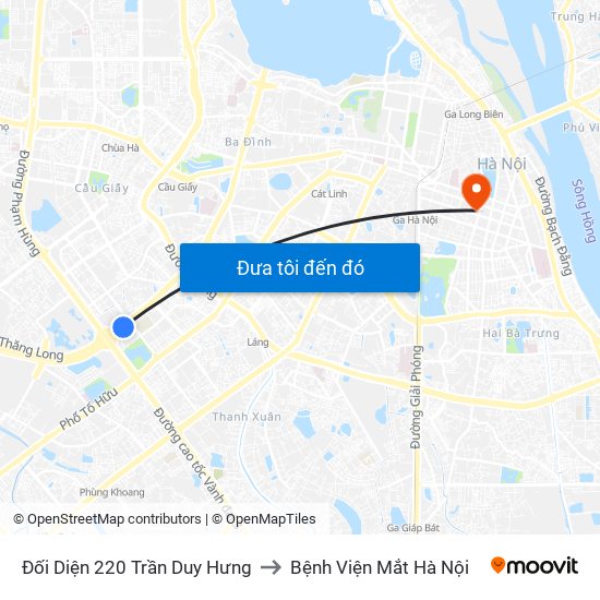 Đối Diện 220 Trần Duy Hưng to Bệnh Viện Mắt Hà Nội map