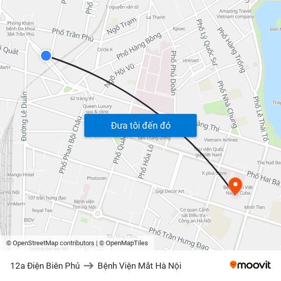 12a Điện Biên Phủ to Bệnh Viện Mắt Hà Nội map