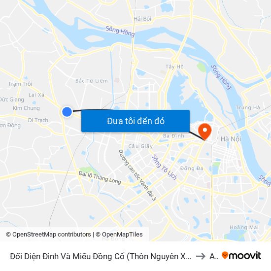 Đối Diện Đình Và Miếu Đồng Cổ (Thôn Nguyên Xá) - Đường 32 to A2 map