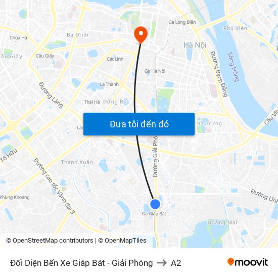 Đối Diện Bến Xe Giáp Bát - Giải Phóng to A2 map