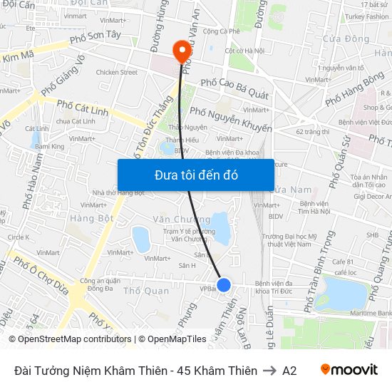 Đài Tưởng Niệm Khâm Thiên - 45 Khâm Thiên to A2 map