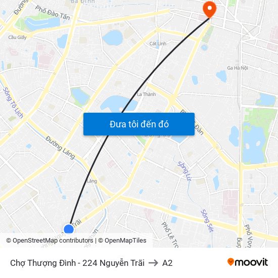 Chợ Thượng Đình - 224 Nguyễn Trãi to A2 map