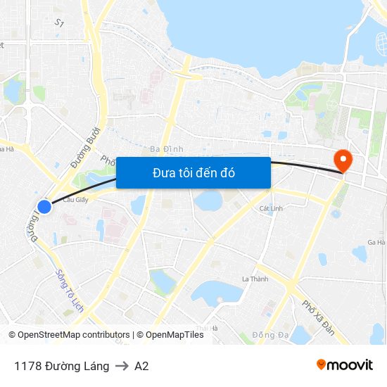 1178 Đường Láng to A2 map