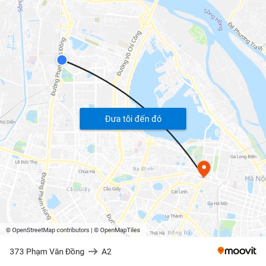 373 Phạm Văn Đồng to A2 map