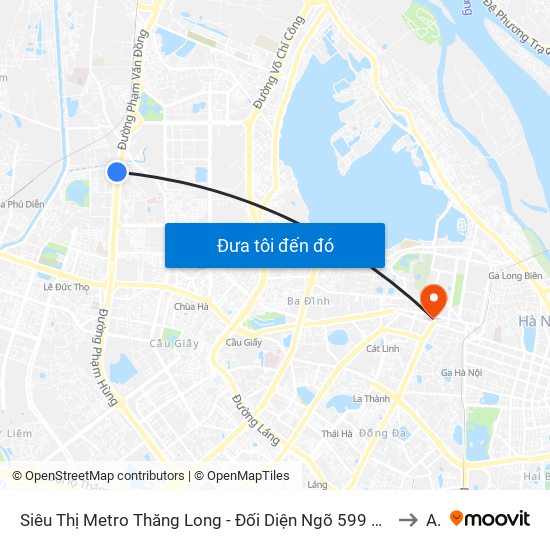 Siêu Thị Metro Thăng Long - Đối Diện Ngõ 599 Phạm Văn Đồng to A2 map