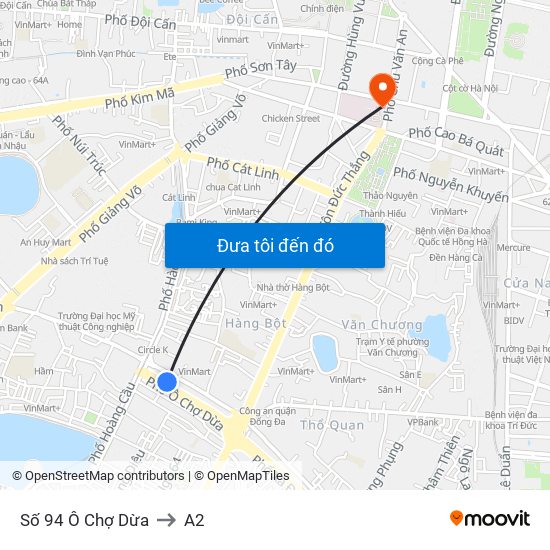 Số 94 Ô Chợ Dừa to A2 map