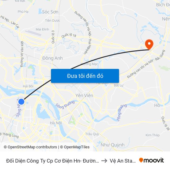 Đối Diện Công Ty Cp Cơ Điện Hn- Đường Đức Thắng to Vệ An Stadium map