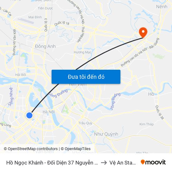 Hồ Ngọc Khánh - Đối Diện 37 Nguyễn Chí Thanh to Vệ An Stadium map