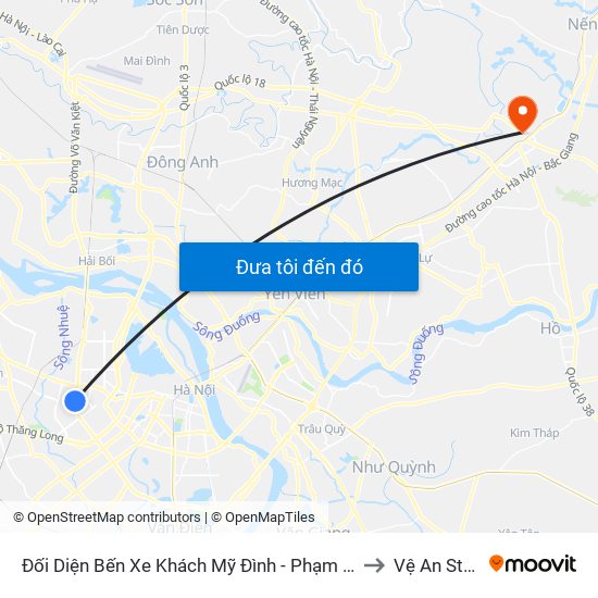 Đối Diện Bến Xe Khách Mỹ Đình - Phạm Hùng (Cột Trước) to Vệ An Stadium map