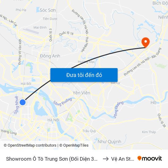 Showroom Ô Tô Trung Sơn (Đối Diện 315 Phạm Văn Đồng) to Vệ An Stadium map